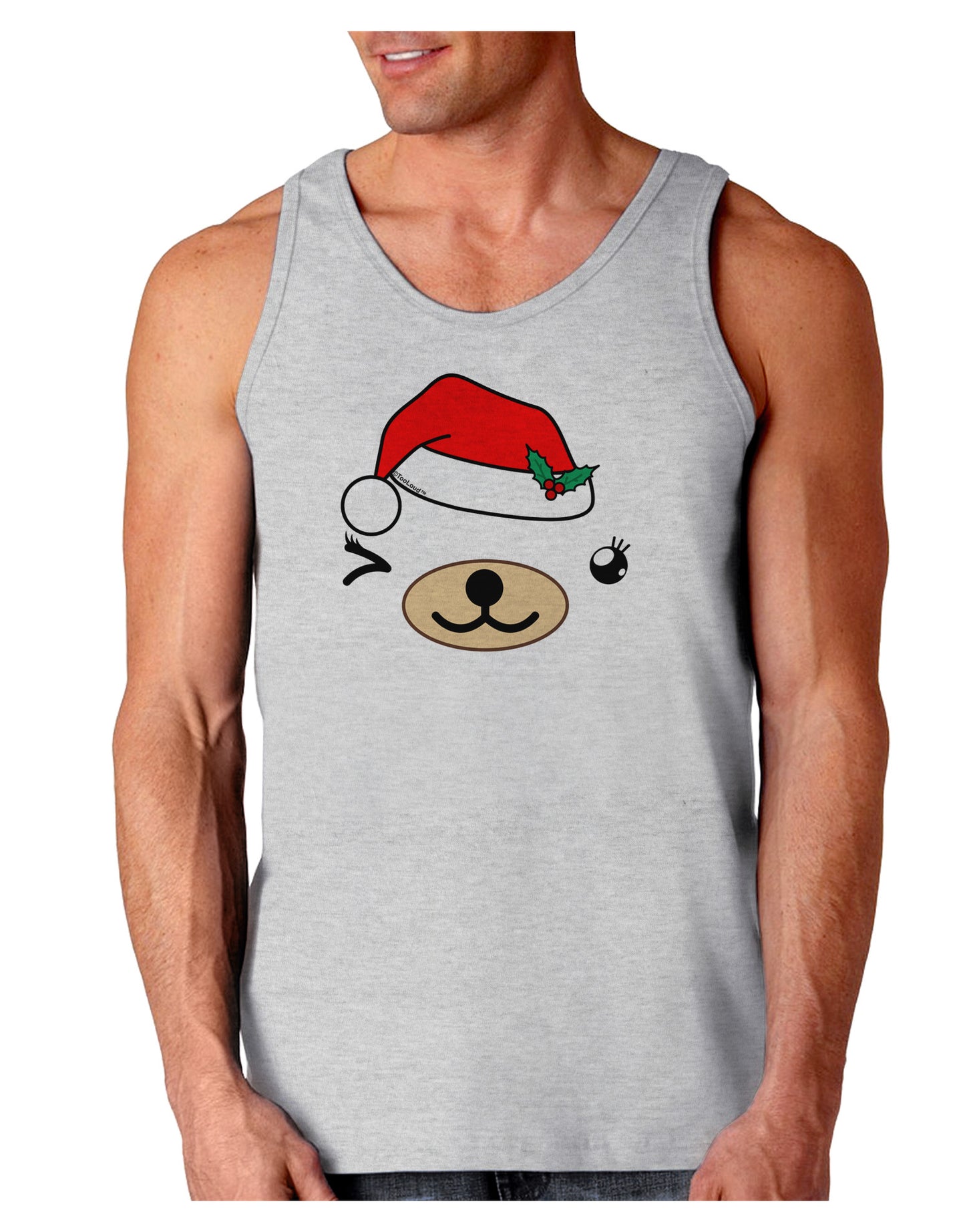Kyu-T Face Beartholomea Santa Girl Bear Loose Tank Top-Loose Tank Top-TooLoud-AshGray-Small-Davson Sales