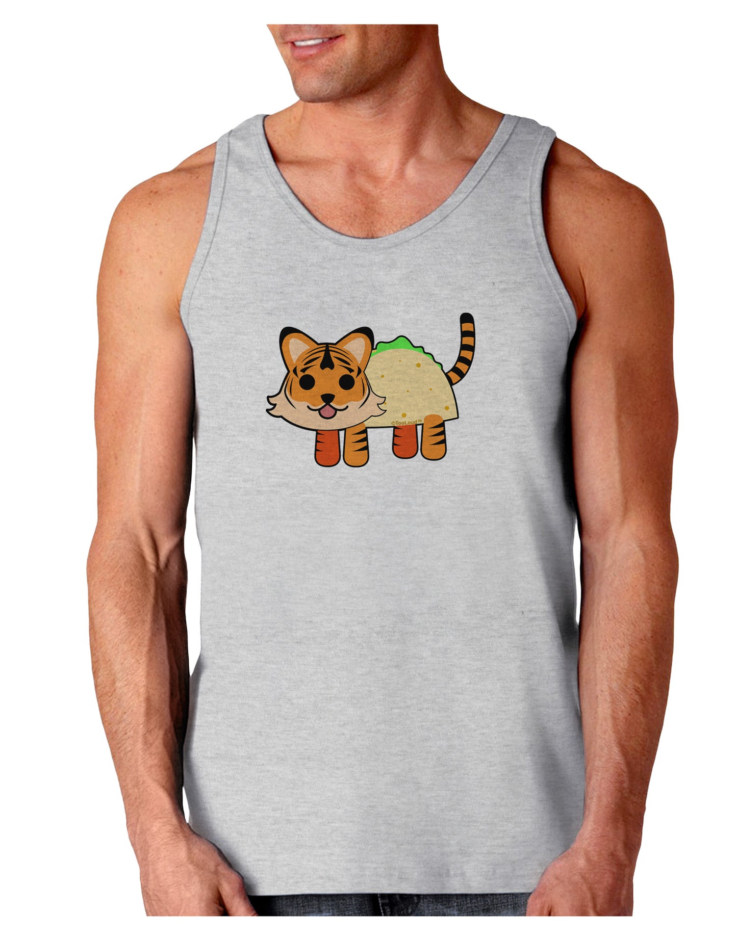 Cute Taco Tiger Loose Tank Top-Loose Tank Top-TooLoud-AshGray-Small-Davson Sales