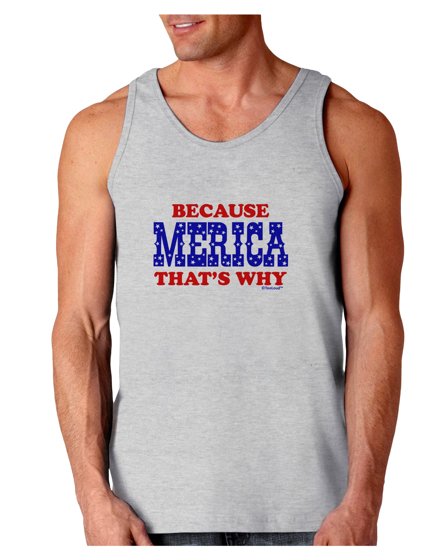 Because Merica That's Why Loose Tank Top-Loose Tank Top-TooLoud-AshGray-Small-Davson Sales