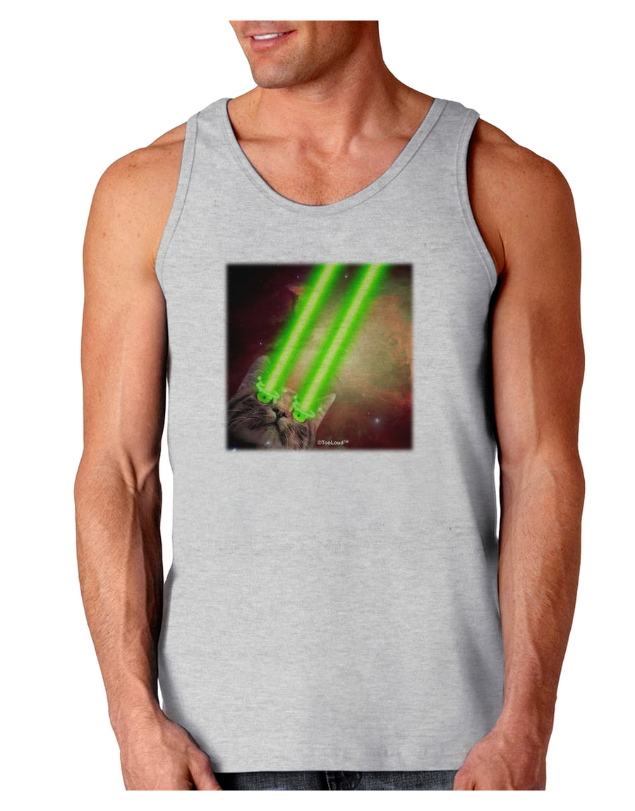 Laser Eyes Cat in Space Design Loose Tank Top by TooLoud-Loose Tank Top-TooLoud-White-Small-Davson Sales