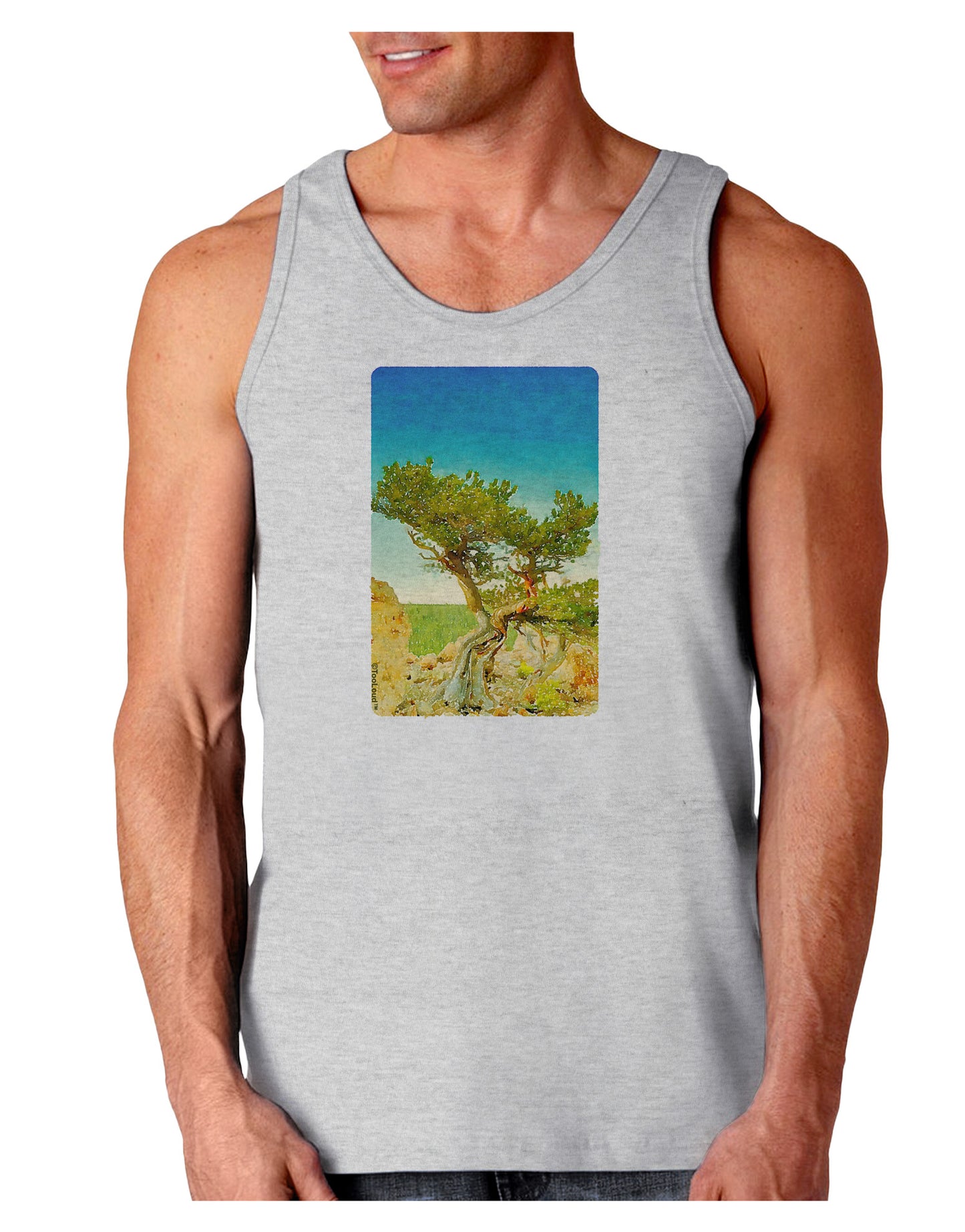 Colorado Tree Watercolor Loose Tank Top-Loose Tank Top-TooLoud-AshGray-Small-Davson Sales