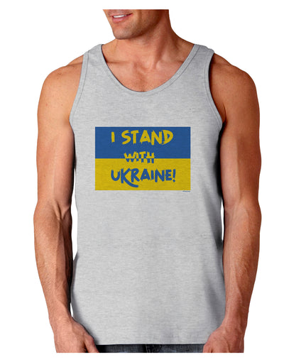 I stand with Ukraine Flag Loose Tank Top-Mens-LooseTanktops-TooLoud-AshGray-Small-Davson Sales