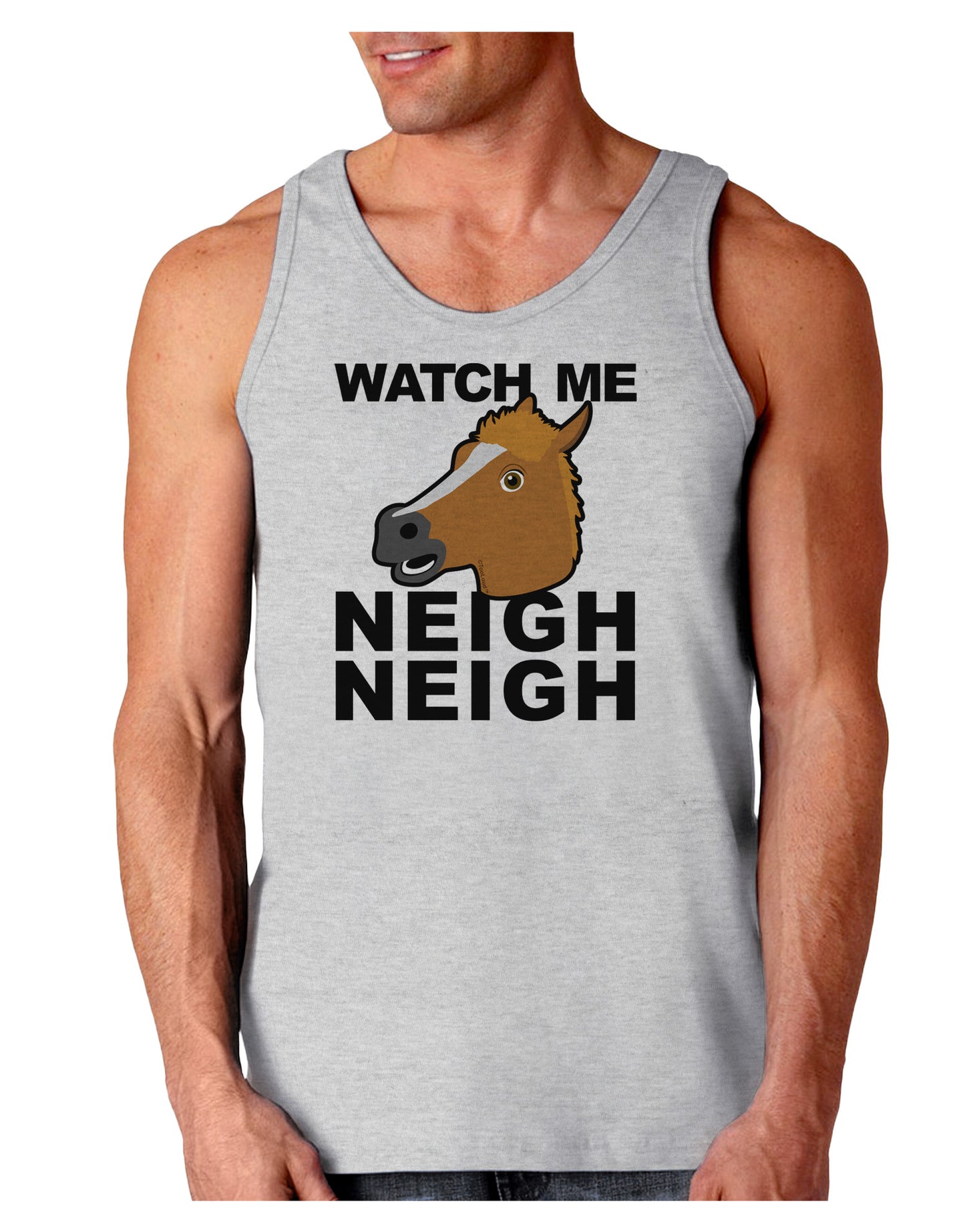 TooLoud Watch Me Neigh Neigh Loose Tank Top-Loose Tank Top-TooLoud-AshGray-Small-Davson Sales
