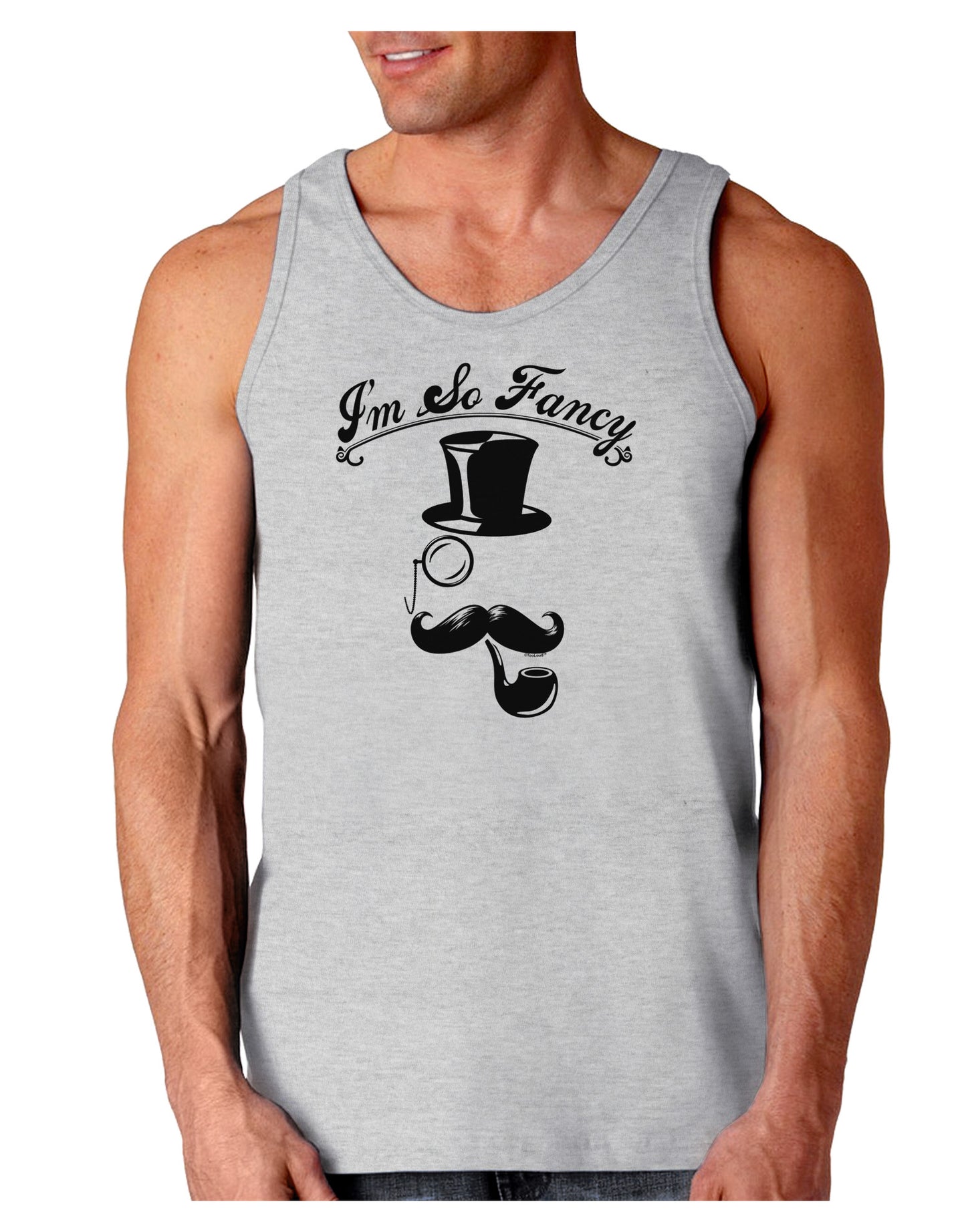 I'm So Fancy - Classy Mustache Loose Tank Top-Loose Tank Top-TooLoud-AshGray-Small-Davson Sales