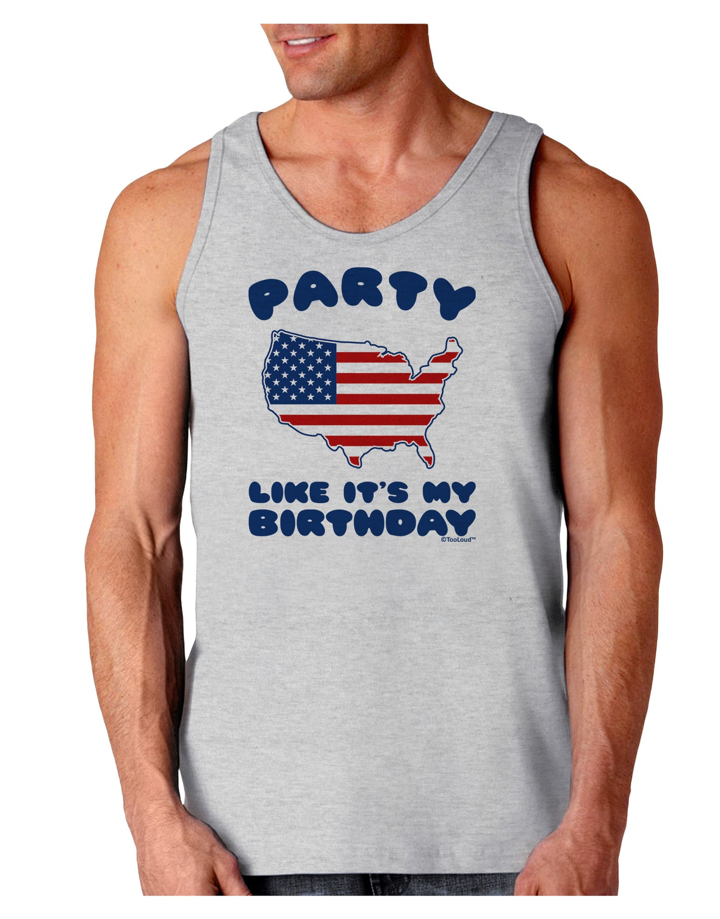 Party Like It's My Birthday - 4th of July Loose Tank Top-Loose Tank Top-TooLoud-AshGray-Small-Davson Sales