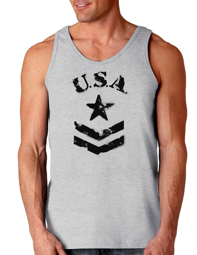 USA Military Star Stencil Logo Loose Tank Top-Loose Tank Top-TooLoud-AshGray-Small-Davson Sales