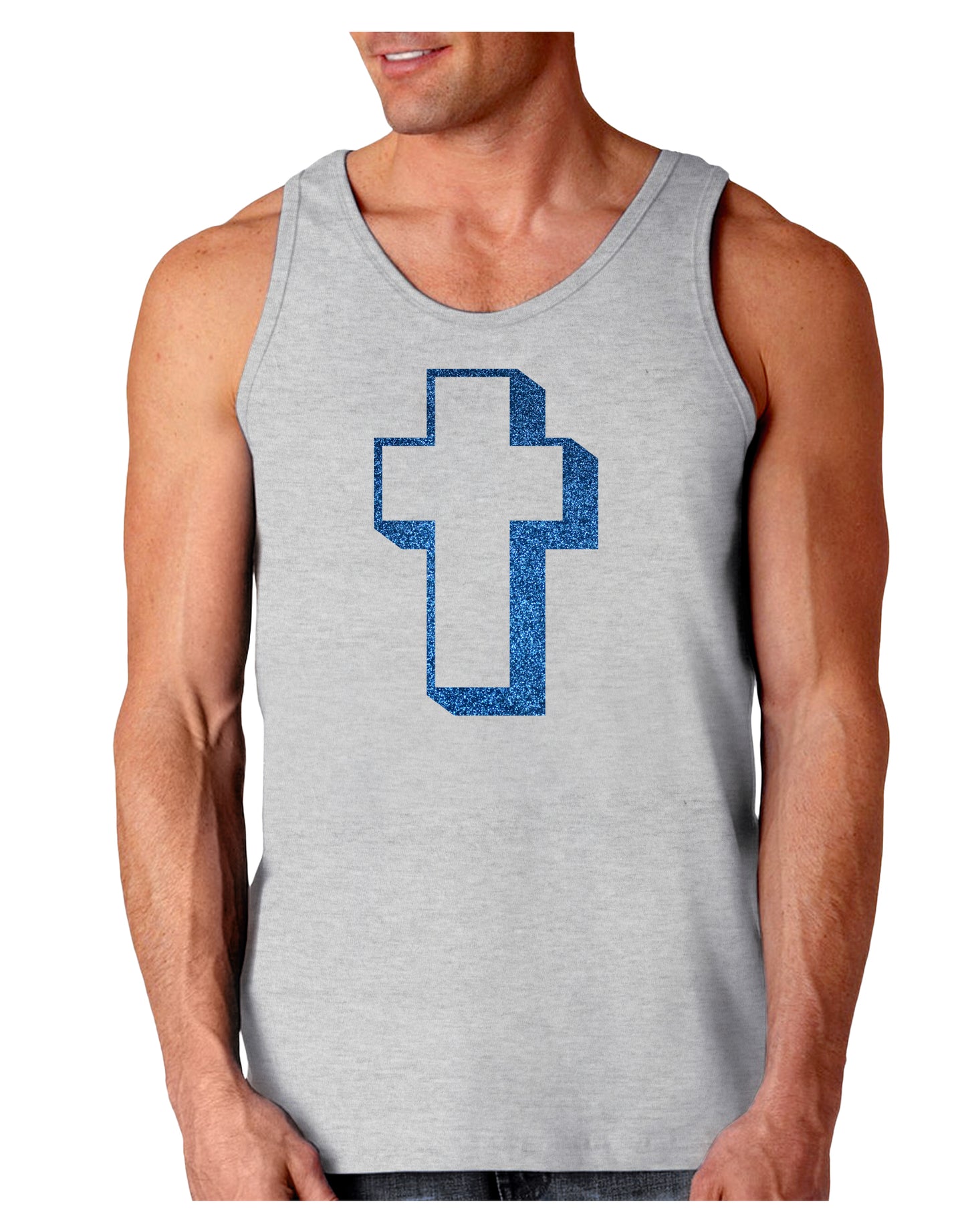 Simple Cross Design Glitter - Blue Loose Tank Top by TooLoud-Loose Tank Top-TooLoud-AshGray-Small-Davson Sales