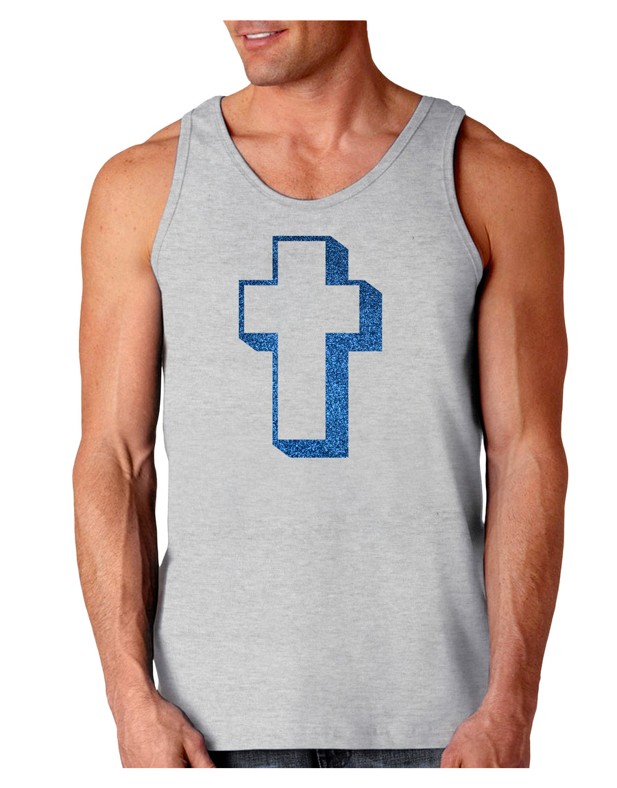 Simple Cross Design Glitter - Blue Loose Tank Top by TooLoud-Loose Tank Top-TooLoud-White-Small-Davson Sales