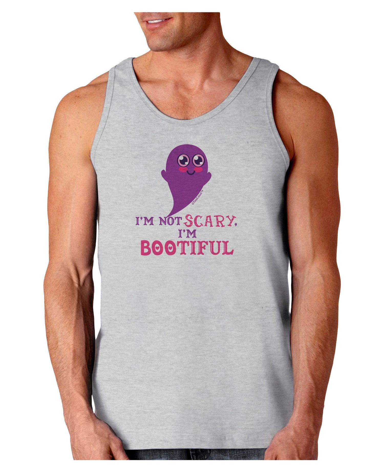 BOOtiful Ghost Purple Loose Tank Top-Loose Tank Top-TooLoud-AshGray-XX-Large-Davson Sales
