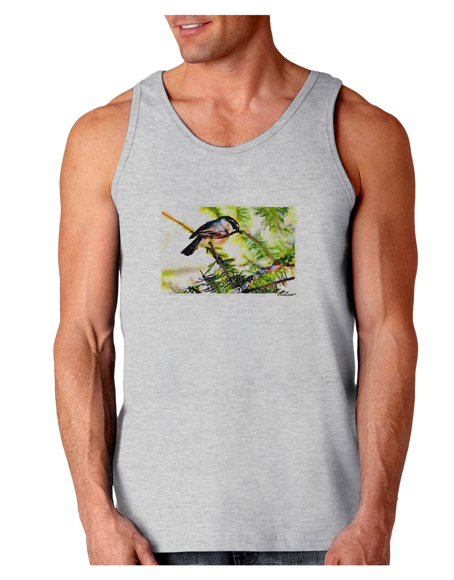 CO Chickadee Watercolor Loose Tank Top-Loose Tank Top-TooLoud-AshGray-Small-Davson Sales