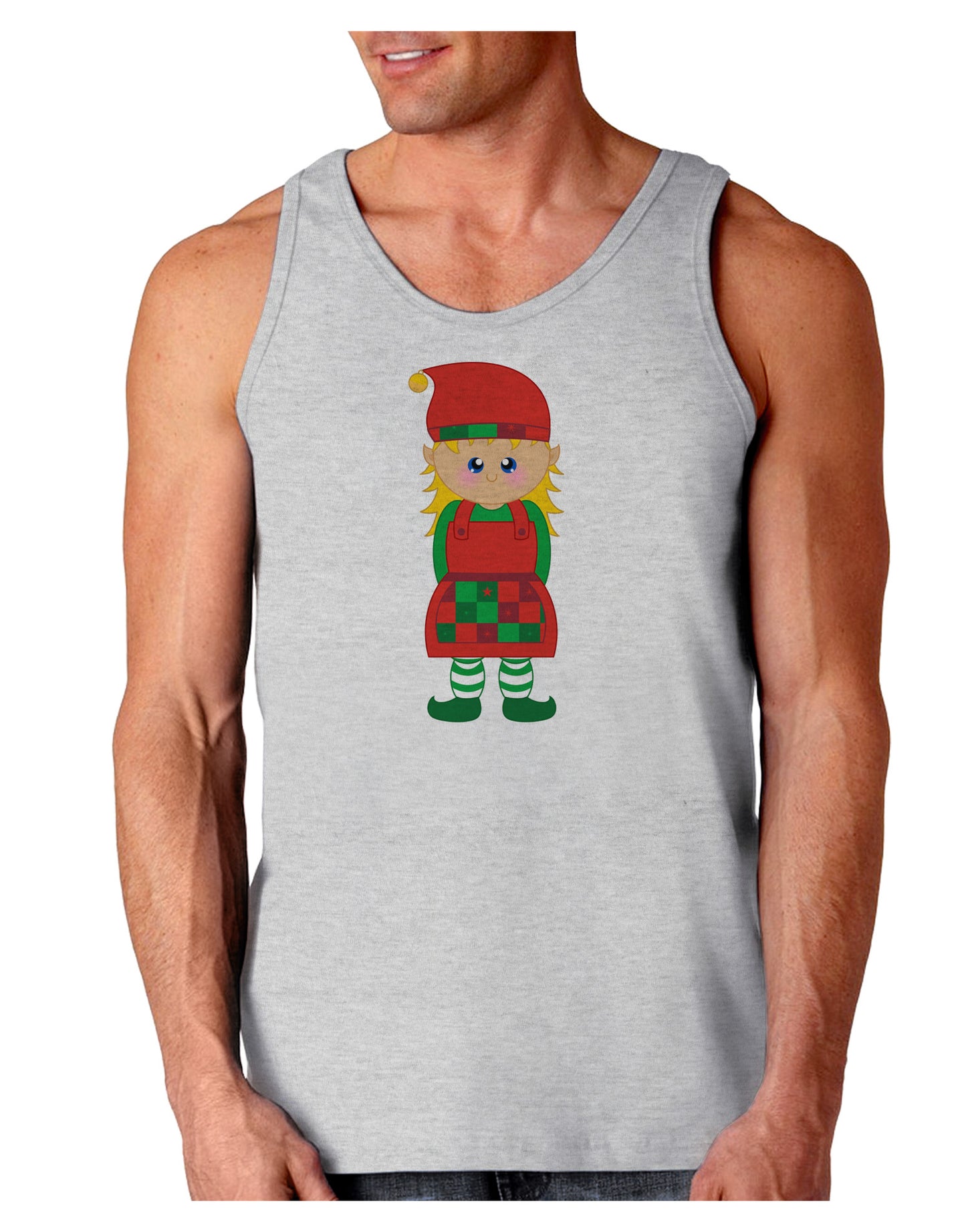 Cute Christmas Elf Girl Loose Tank Top-Loose Tank Top-TooLoud-AshGray-Small-Davson Sales