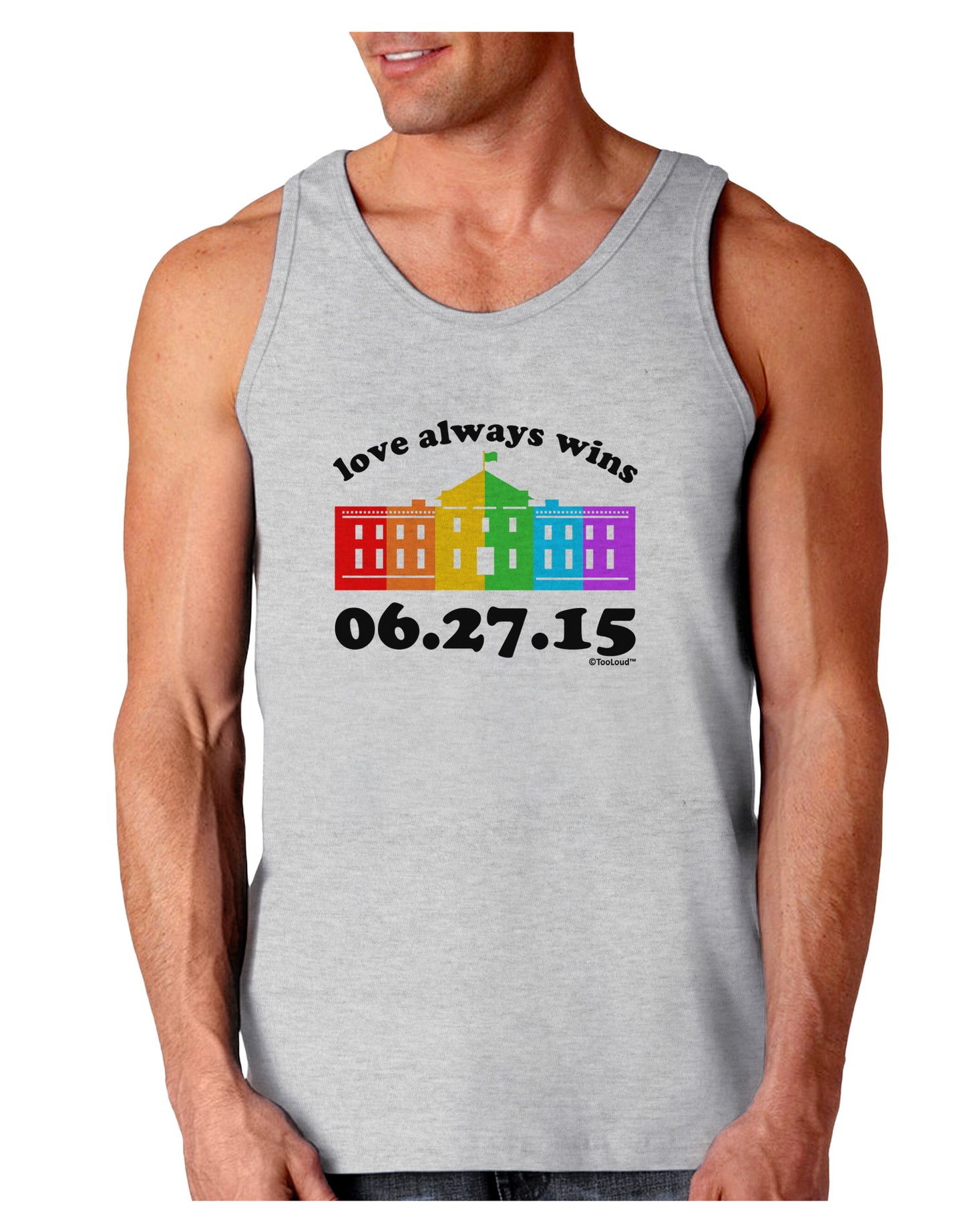 Love Always Wins with Date - Marriage Equality Loose Tank Top-Loose Tank Top-TooLoud-AshGray-Small-Davson Sales