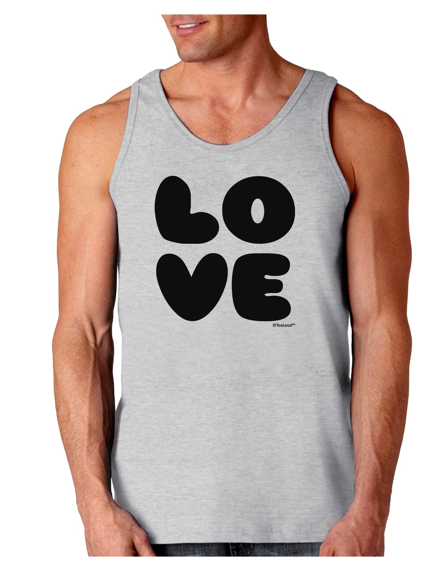 LOVE Text Loose Tank Top by TooLoud-Loose Tank Top-TooLoud-AshGray-Small-Davson Sales