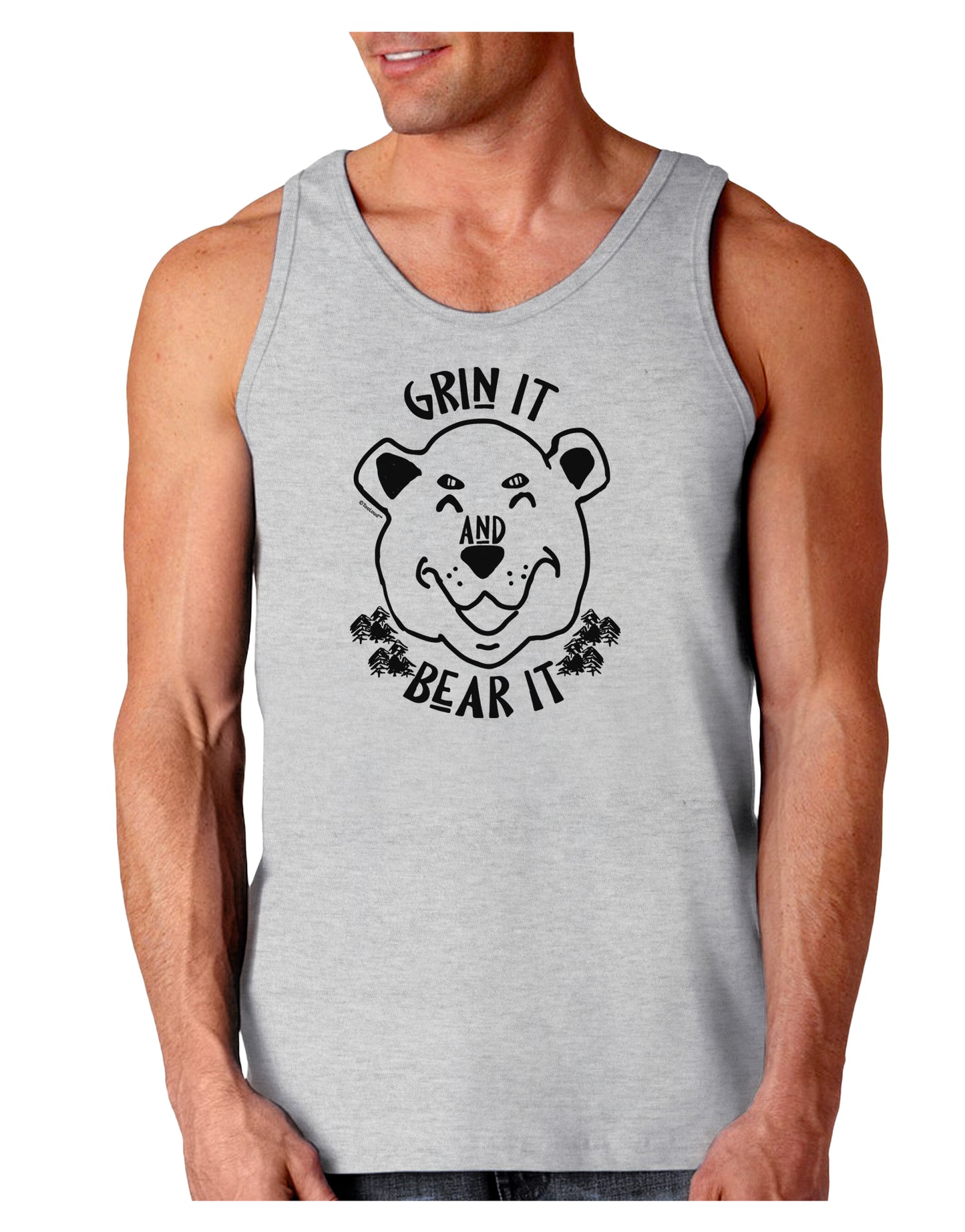 Grin and bear it Loose Tank Top-Mens-LooseTanktops-TooLoud-AshGray-Small-Davson Sales