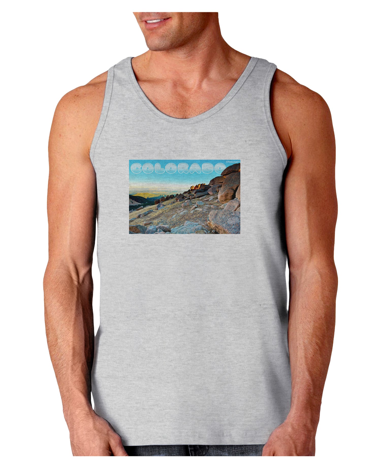CO Rockies View with Text Loose Tank Top-Loose Tank Top-TooLoud-AshGray-Small-Davson Sales