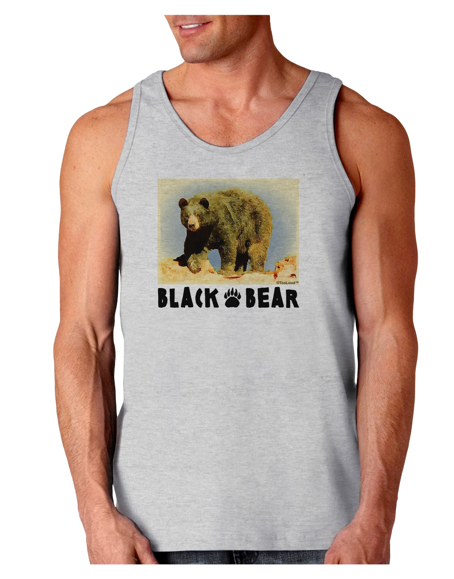 Black Bear Watercolor Loose Tank Top-Loose Tank Top-TooLoud-AshGray-Small-Davson Sales