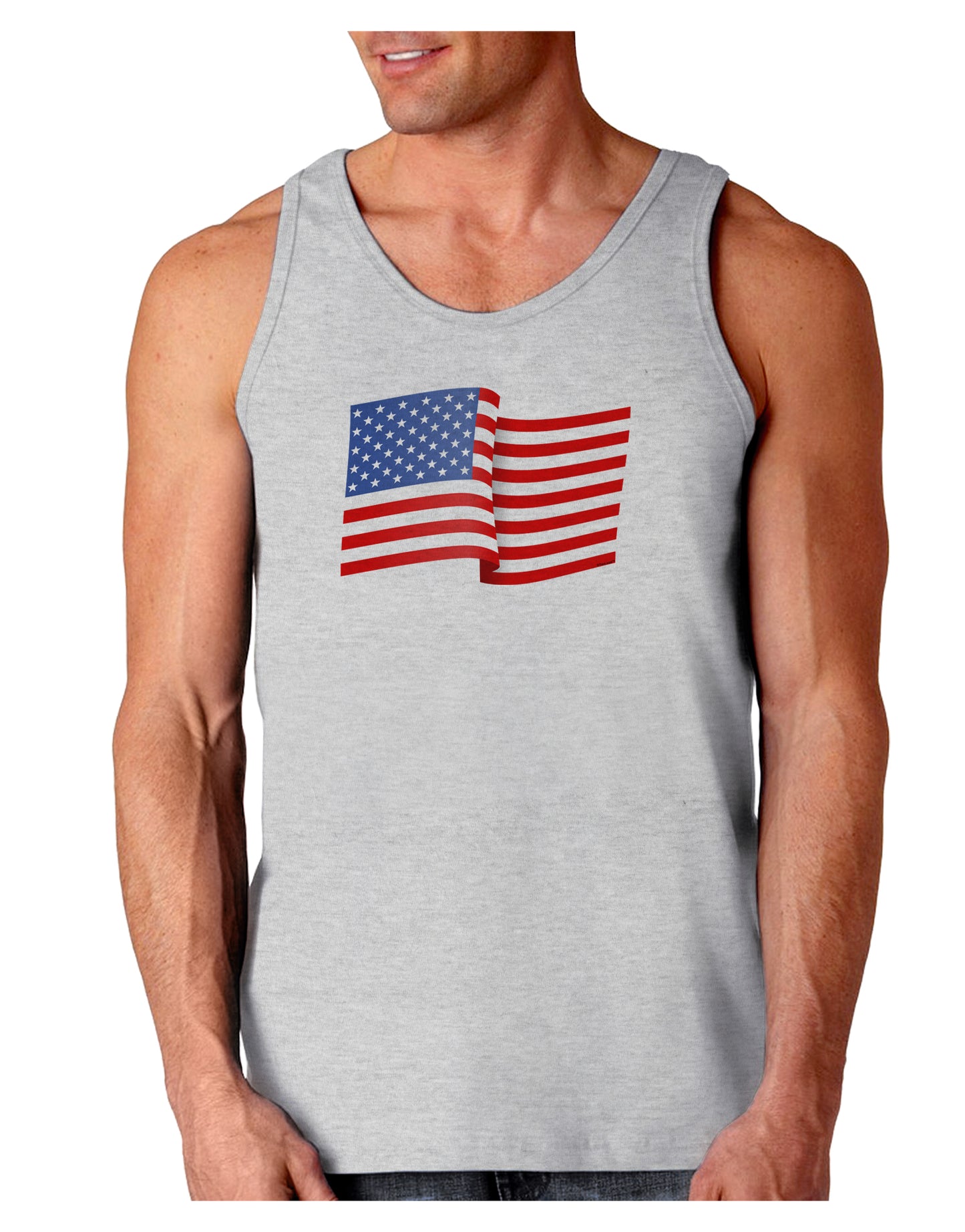 Patriotic Waving USA American Flag Loose Tank Top-Loose Tank Top-TooLoud-AshGray-Small-Davson Sales