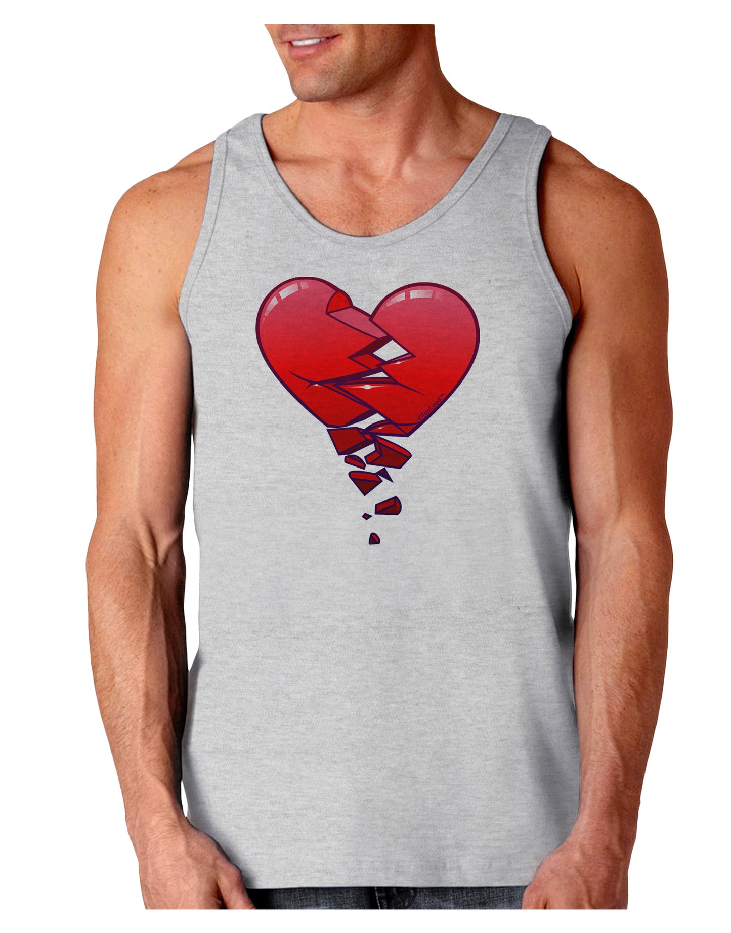 Crumbling Broken Heart Loose Tank Top by-Loose Tank Top-TooLoud-AshGray-Small-Davson Sales