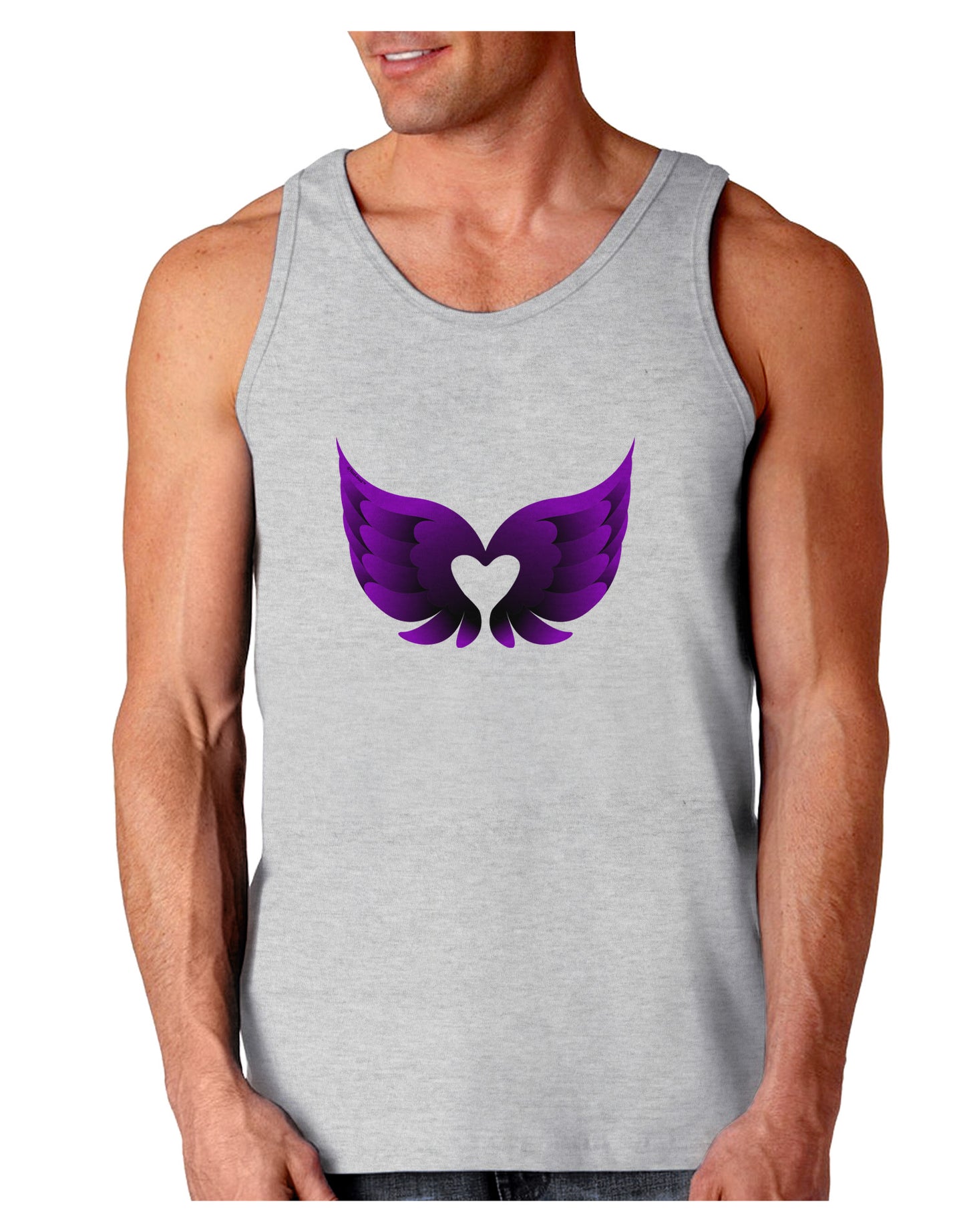 Cute Dark Angel Wings Black and Purple Heart Loose Tank Top-Loose Tank Top-TooLoud-AshGray-Small-Davson Sales