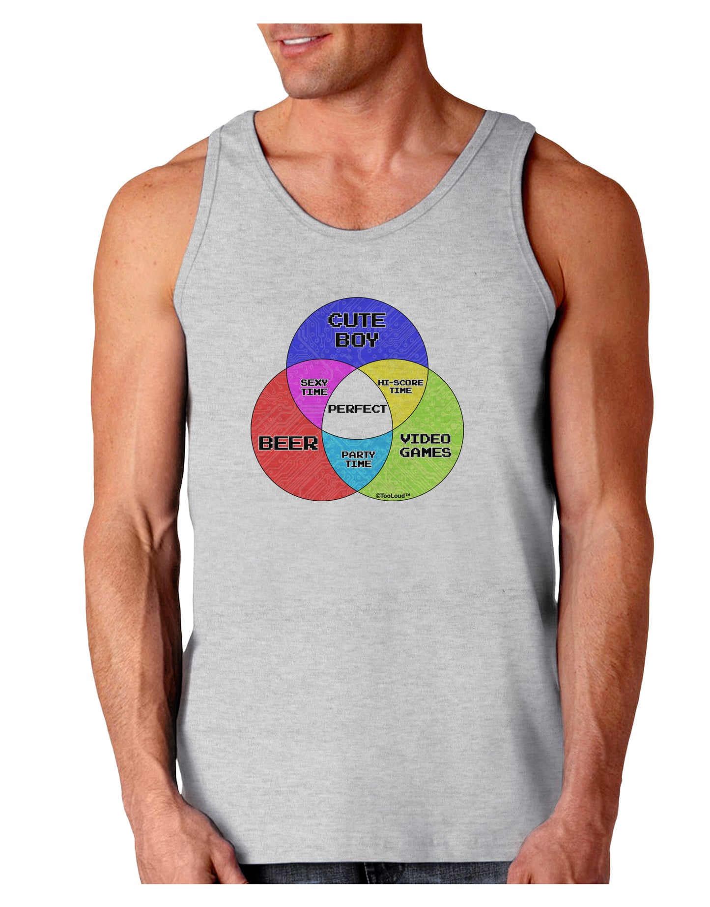 Beer Boy and Games Diagram Loose Tank Top-Loose Tank Top-TooLoud-AshGray-Small-Davson Sales