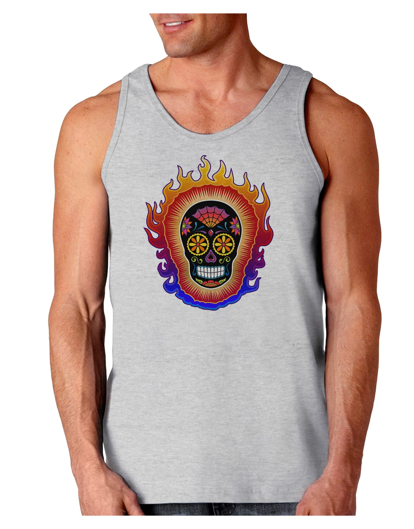 Sacred Calavera Day of the Dead Sugar Skull Loose Tank Top-Loose Tank Top-TooLoud-AshGray-Small-Davson Sales