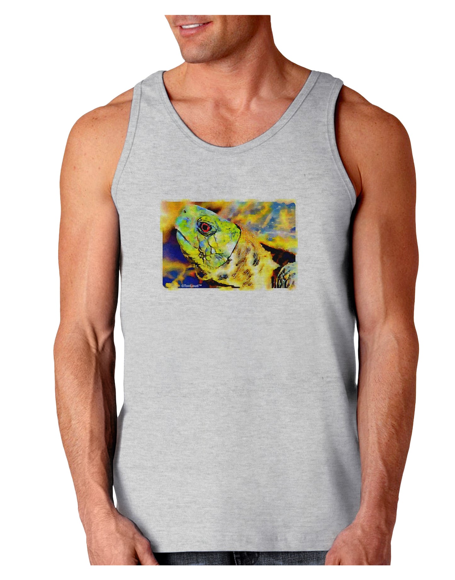 Menacing Turtle Watercolor Loose Tank Top-Loose Tank Top-TooLoud-AshGray-Small-Davson Sales