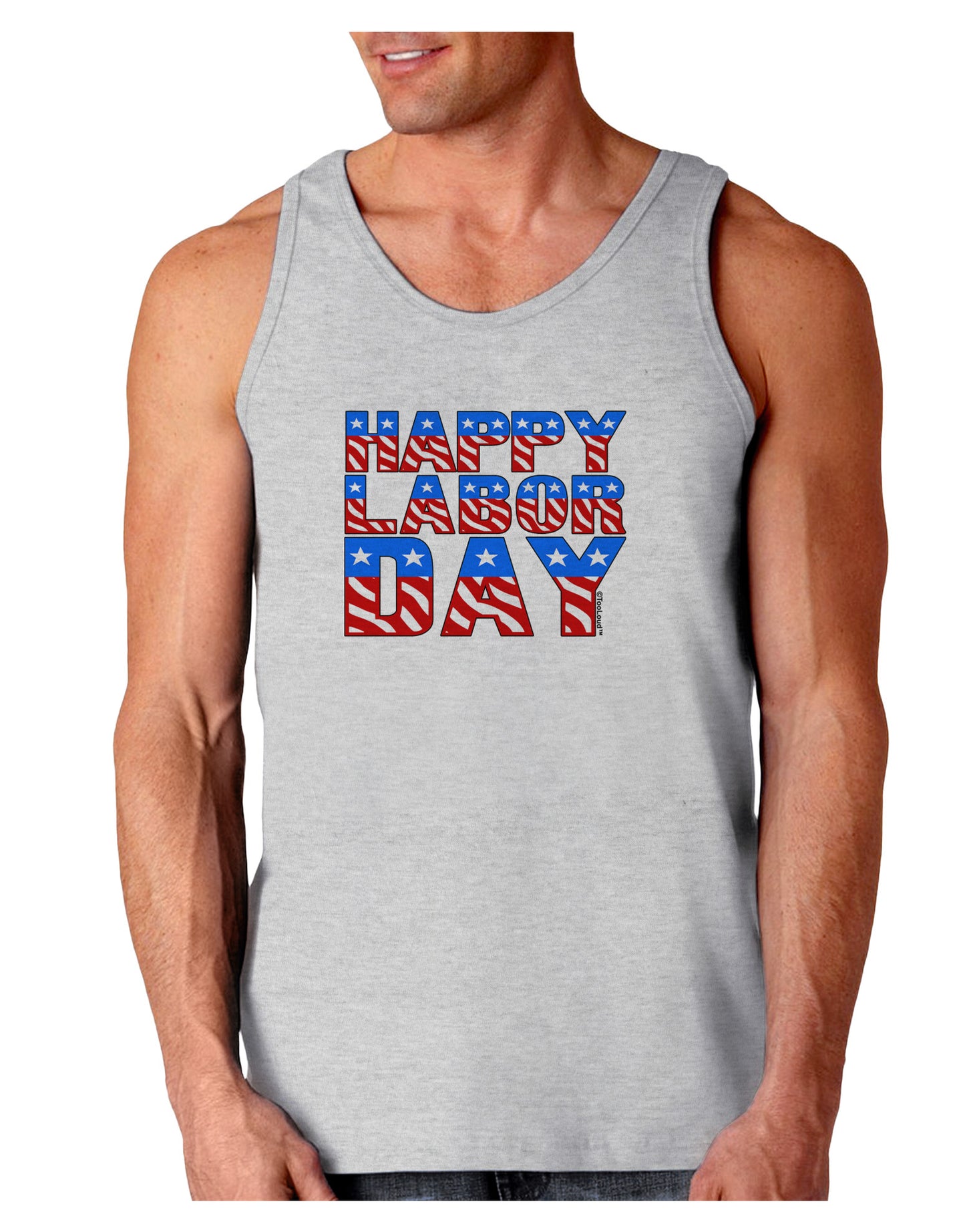Happy Labor Day ColorText Loose Tank Top-Loose Tank Top-TooLoud-AshGray-Small-Davson Sales