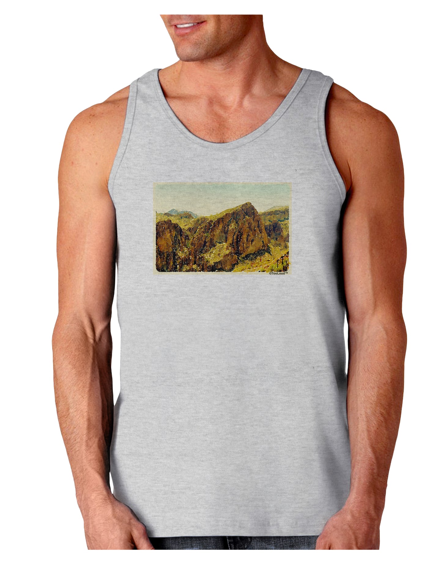 Arizona Mountains Watercolor Loose Tank Top-Loose Tank Top-TooLoud-AshGray-Small-Davson Sales