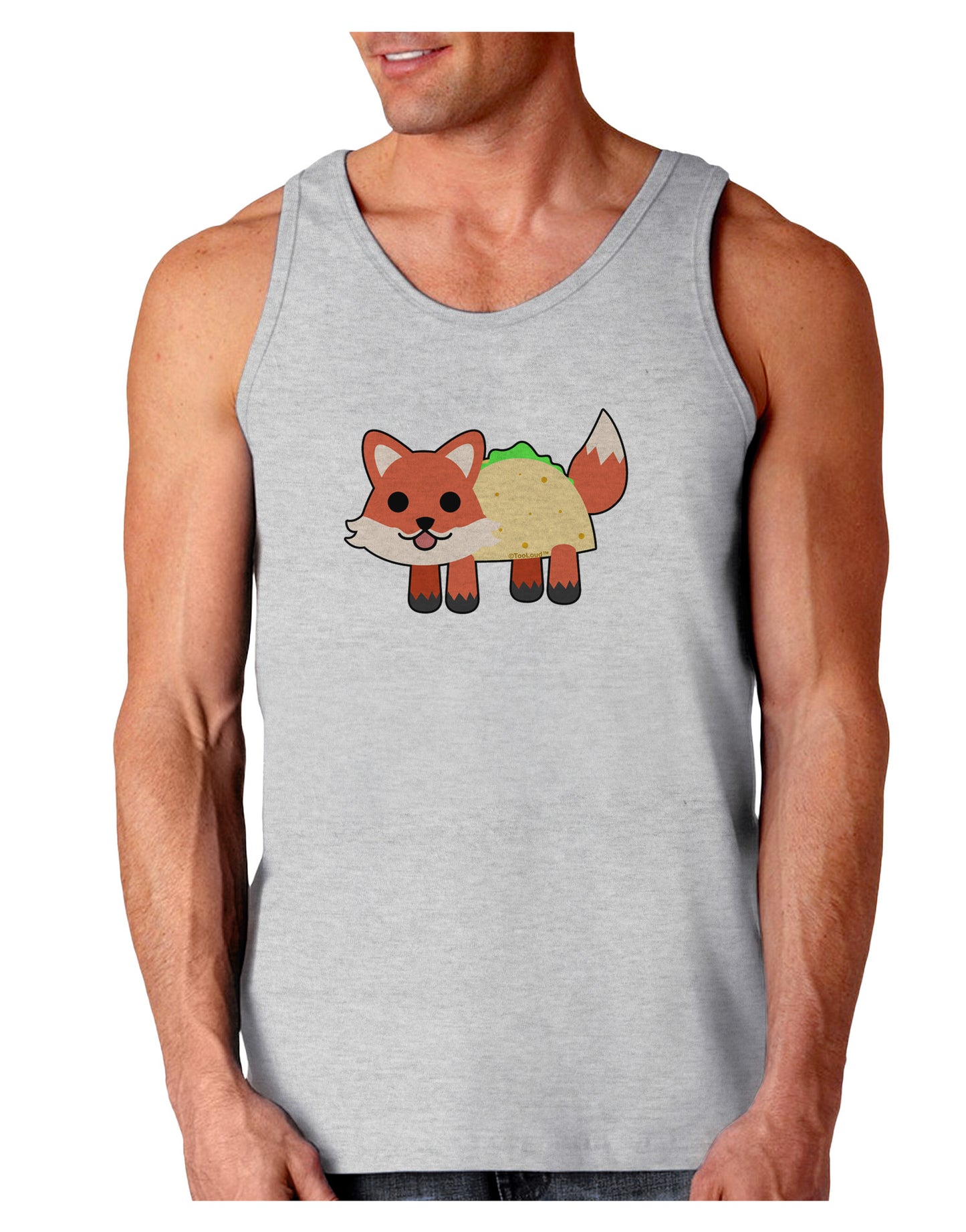 Cute Taco Fox Loose Tank Top-Loose Tank Top-TooLoud-AshGray-Small-Davson Sales