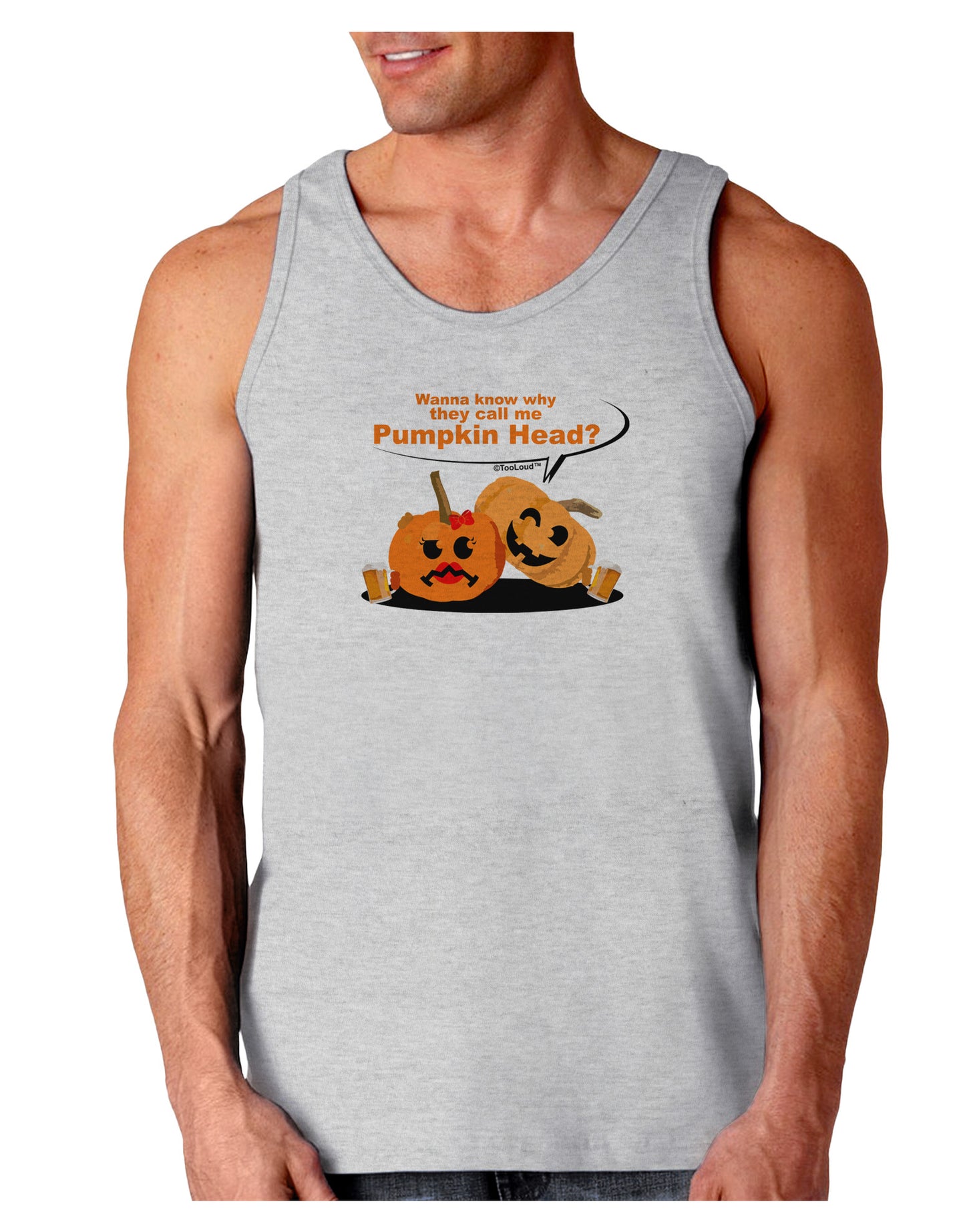 Pumpkin Head Loose Tank Top-Loose Tank Top-TooLoud-AshGray-Small-Davson Sales
