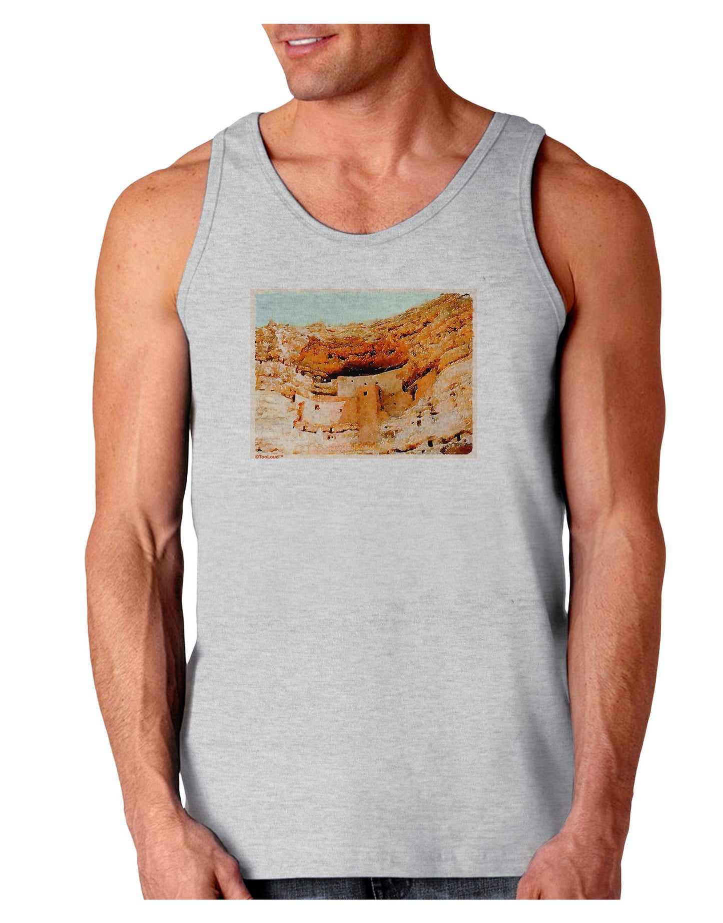 Montezuma Castle Watercolor Loose Tank Top-Loose Tank Top-TooLoud-AshGray-Small-Davson Sales