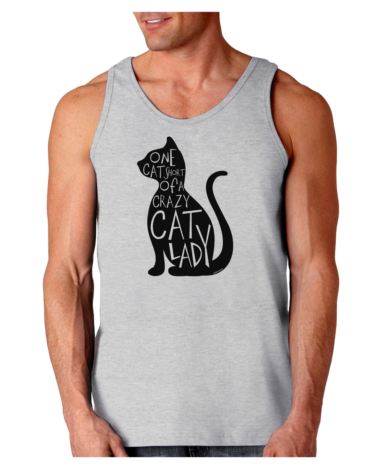 One Cat Short Of A Crazy Cat Lady Loose Tank Top-Loose Tank Top-TooLoud-AshGray-Small-Davson Sales