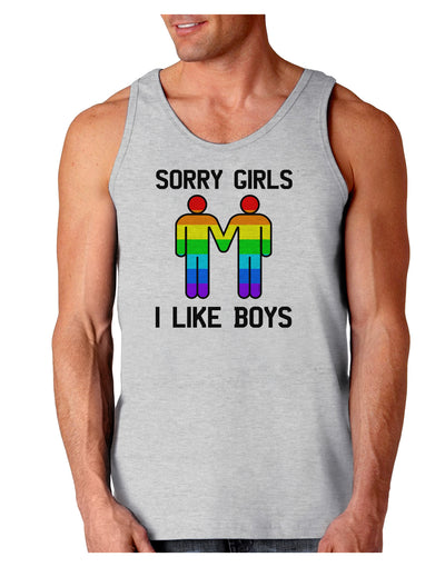 Sorry Girls I Like Boys Gay Rainbow Loose Tank Top-Loose Tank Top-TooLoud-AshGray-Small-Davson Sales