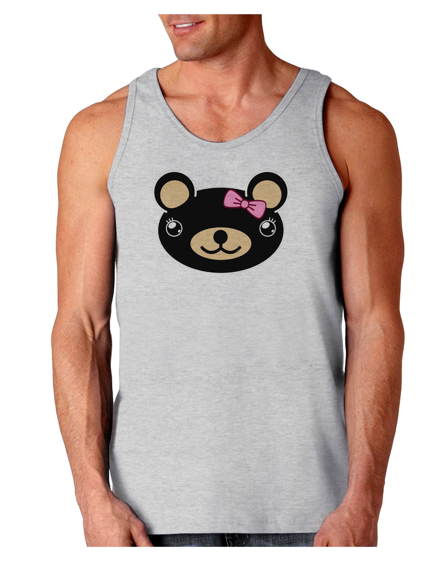 Kyu-T Head - Night Beartholomea Girl Teddy Bear Loose Tank Top-Loose Tank Top-TooLoud-AshGray-Small-Davson Sales