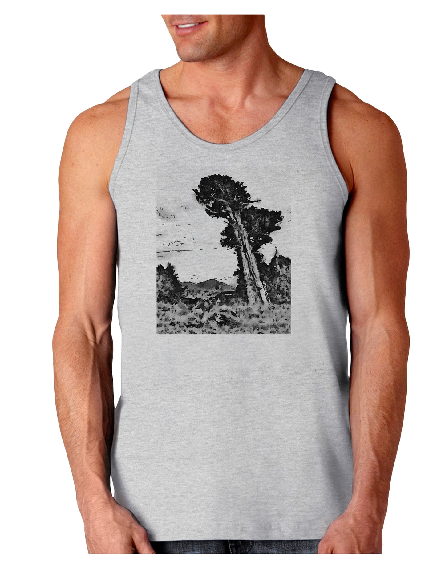 Colorado Landscape Watercolor BW Loose Tank Top-Loose Tank Top-TooLoud-AshGray-Small-Davson Sales