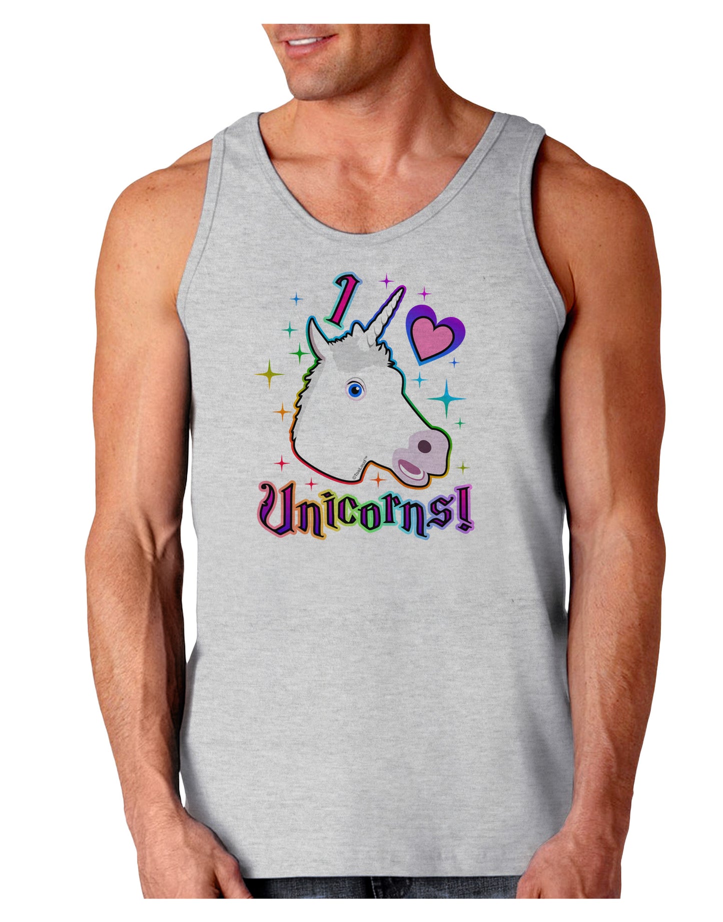 I love Unicorns Loose Tank Top-Loose Tank Top-TooLoud-AshGray-Small-Davson Sales