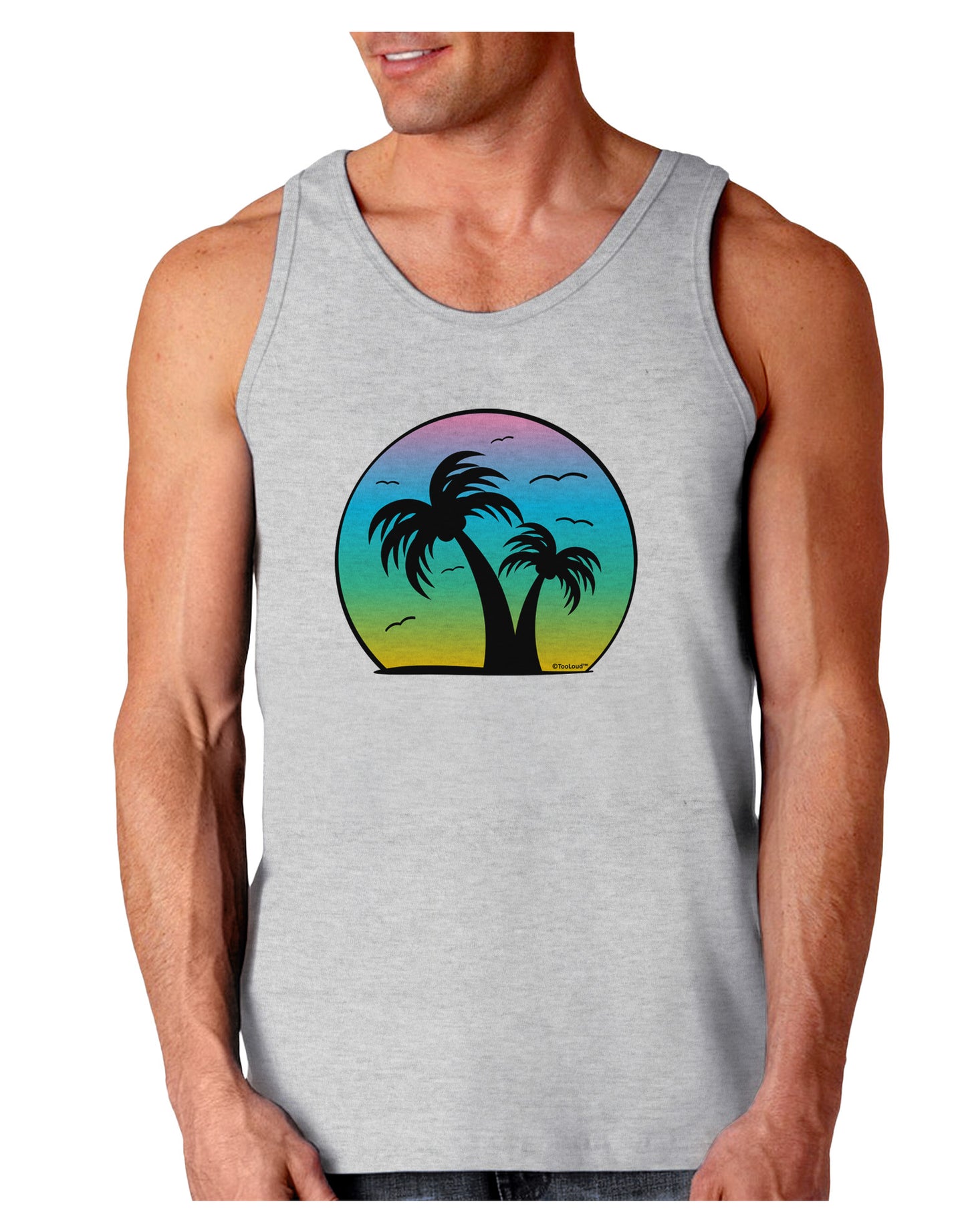 Palm Trees Silhouette - Beach Sunset Design Loose Tank Top-Loose Tank Top-TooLoud-AshGray-Small-Davson Sales