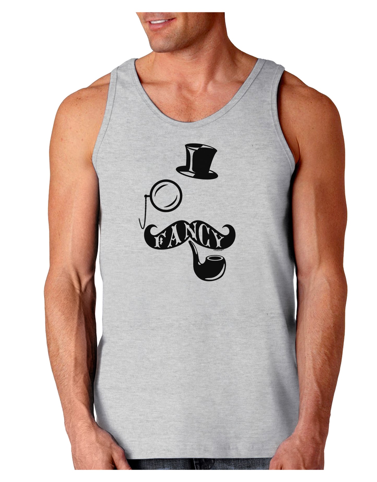 Fancy Tophat Mustache Pipe and Monocle Loose Tank Top-Loose Tank Top-TooLoud-AshGray-Small-Davson Sales
