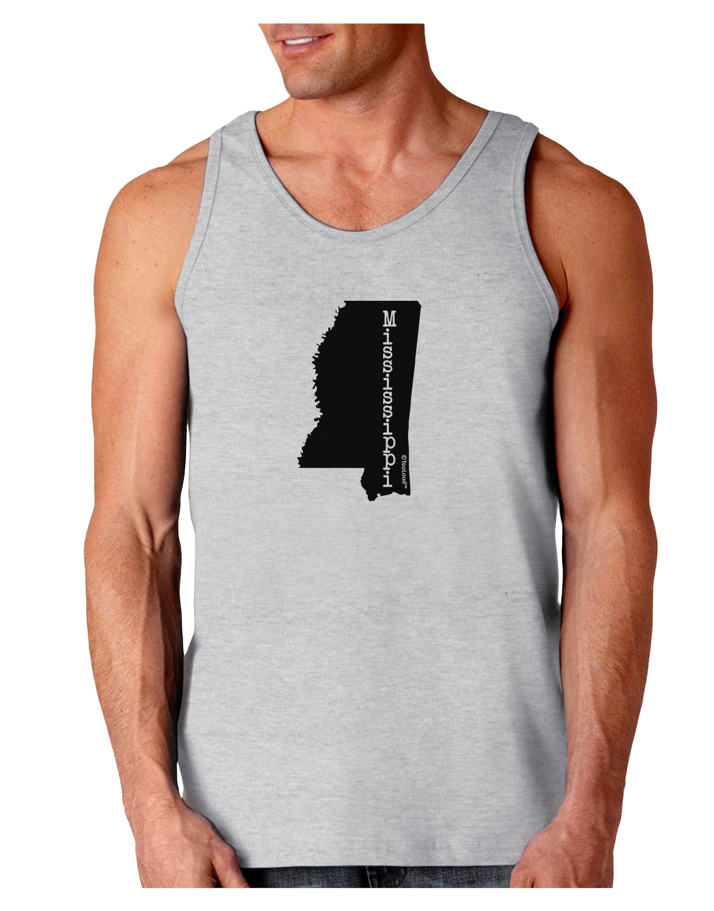 Mississippi - United States Shape Loose Tank Top-Loose Tank Top-TooLoud-AshGray-Small-Davson Sales
