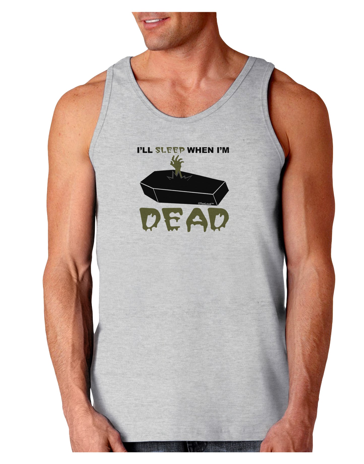 Sleep When Dead Coffin Loose Tank Top-Loose Tank Top-TooLoud-AshGray-Small-Davson Sales
