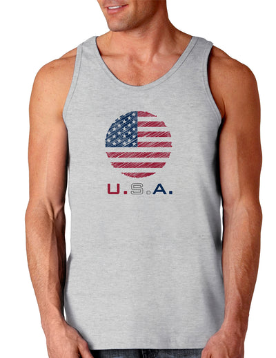 American Flag Scribble Loose Tank Top-Loose Tank Top-TooLoud-AshGray-Small-Davson Sales