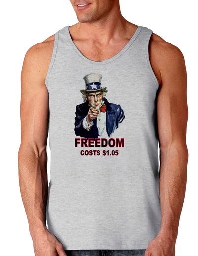 Uncle Sam Freedom Costs a Buck O Five Loose Tank Top-Loose Tank Top-TooLoud-AshGray-Small-Davson Sales