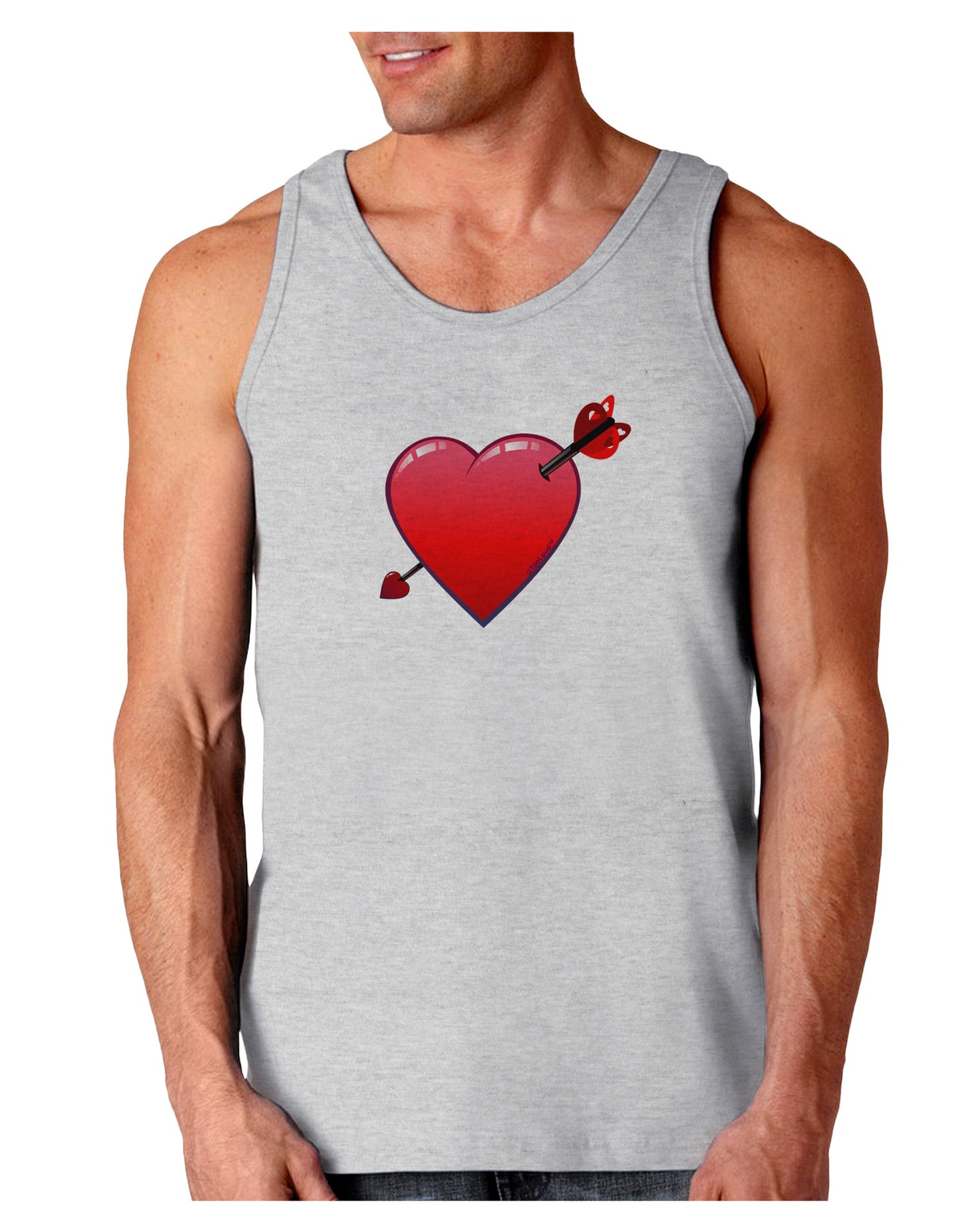 Shot Through the Heart Cute Loose Tank Top by-Loose Tank Top-TooLoud-AshGray-Small-Davson Sales
