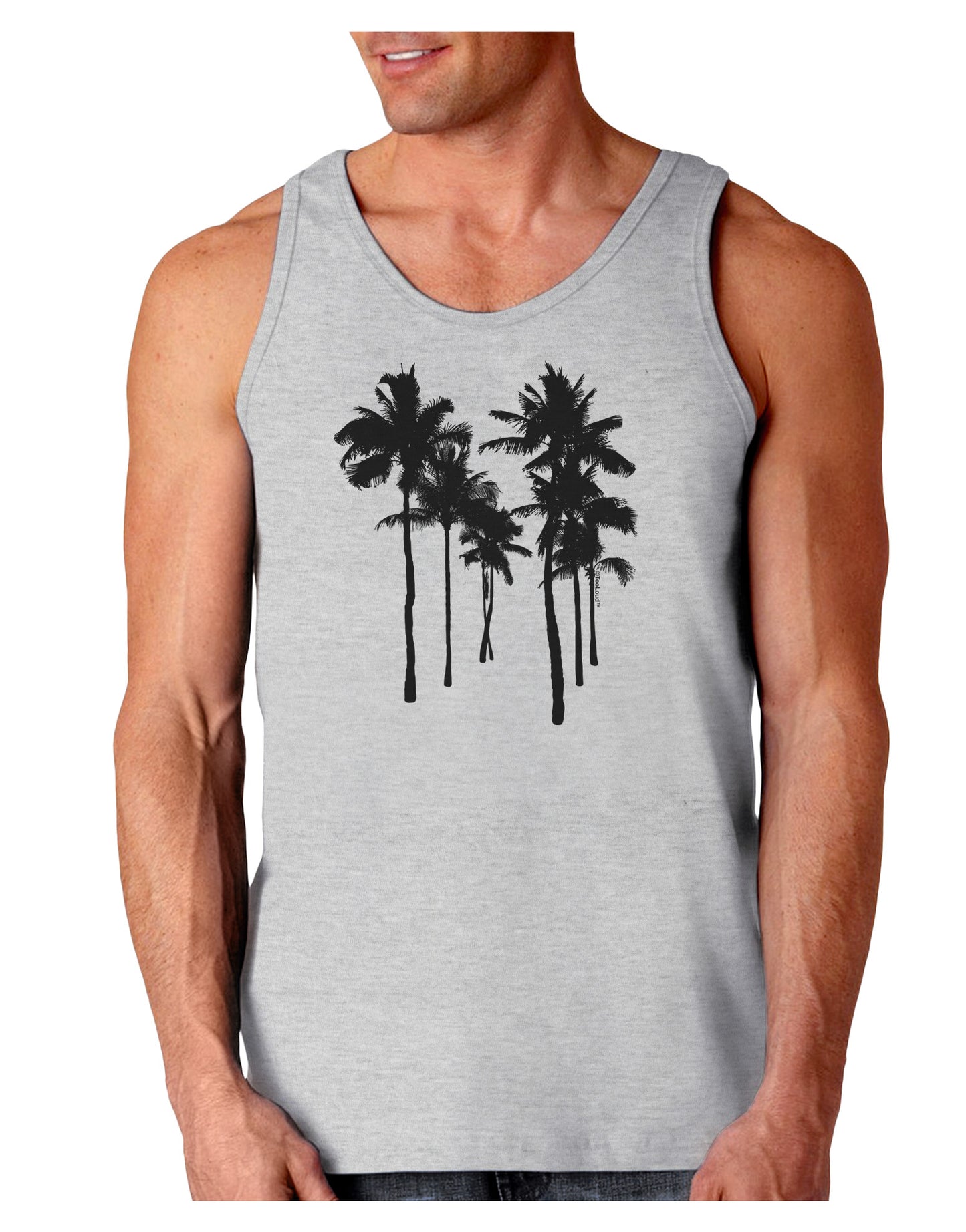 Palm Rows Silhouette Loose Tank Top-Loose Tank Top-TooLoud-AshGray-Small-Davson Sales