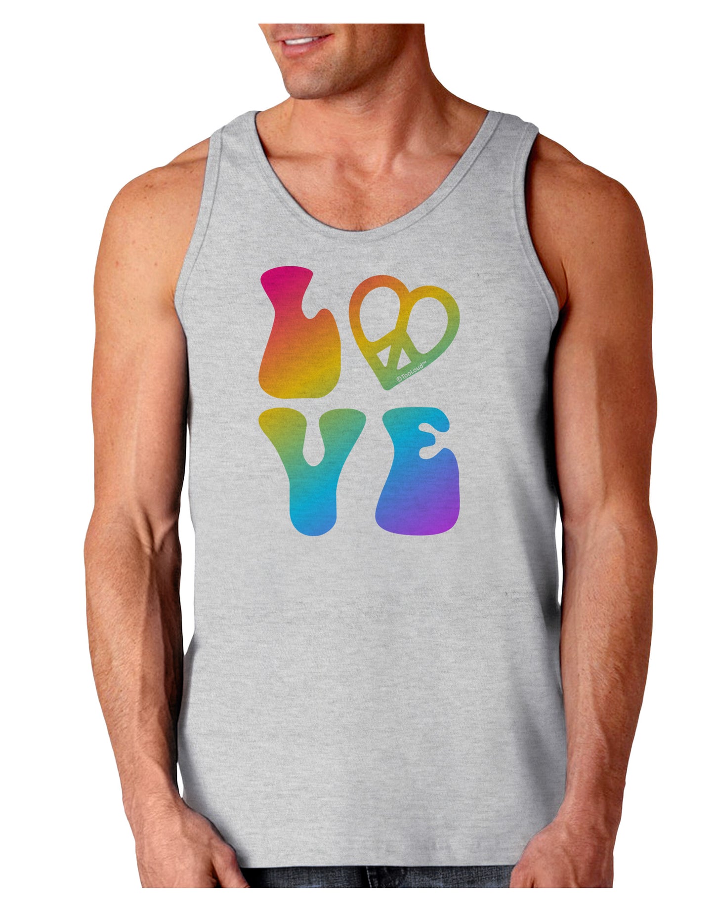 Peace and Love - Peace Heart Love Loose Tank Top-Loose Tank Top-TooLoud-AshGray-Small-Davson Sales