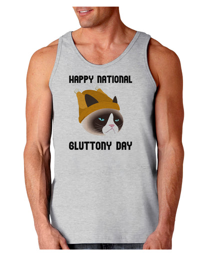 Gluttony Day Disgruntled Cat Loose Tank Top by-Loose Tank Top-TooLoud-AshGray-Small-Davson Sales