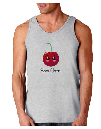 Sheri Cherry Text Loose Tank Top-Loose Tank Top-TooLoud-AshGray-Small-Davson Sales