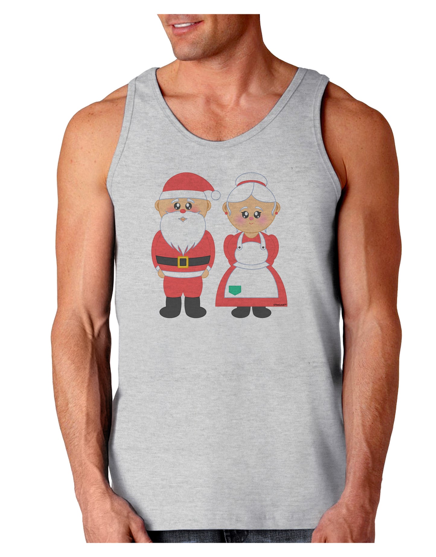 Cute Mr and Mrs Santa Claus Couple Christmas Loose Tank Top-Loose Tank Top-TooLoud-AshGray-Small-Davson Sales