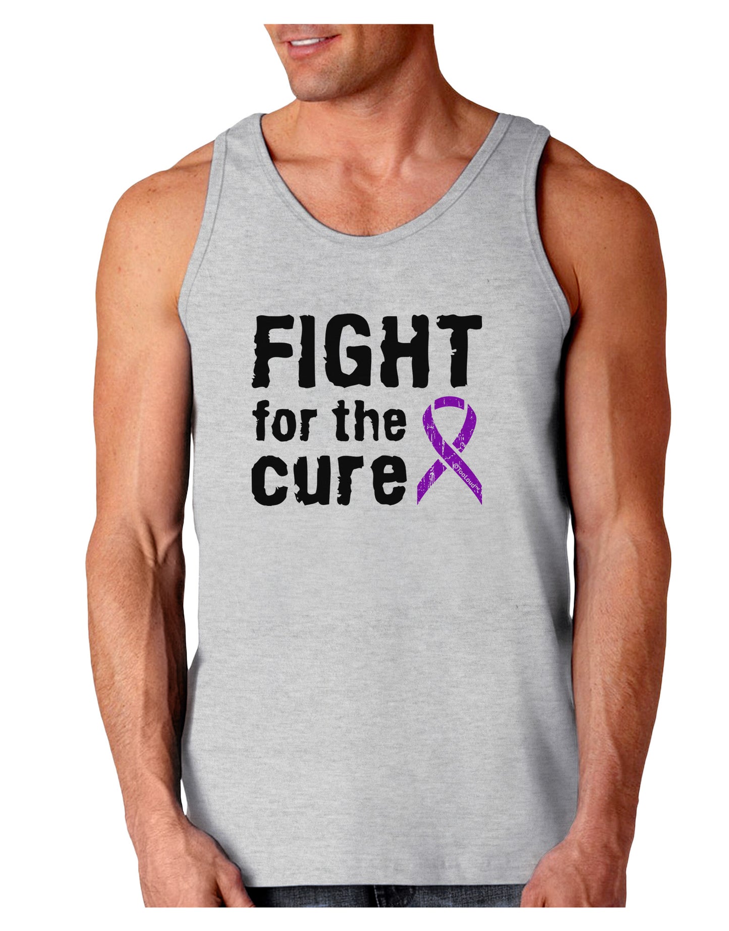 Fight for the Cure - Purple Ribbon Crohn’s Disease Loose Tank Top-Loose Tank Top-TooLoud-AshGray-Small-Davson Sales