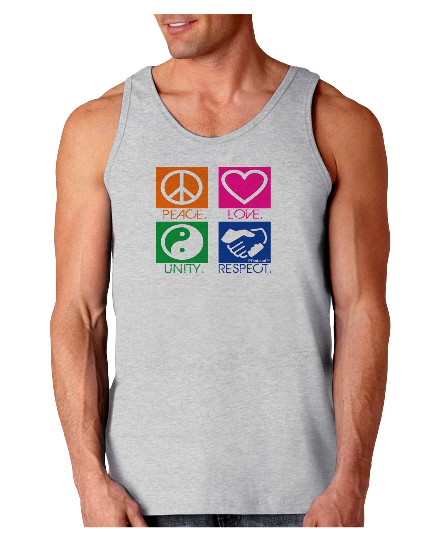 PLUR Squares Color Loose Tank Top-Loose Tank Top-TooLoud-AshGray-Small-Davson Sales